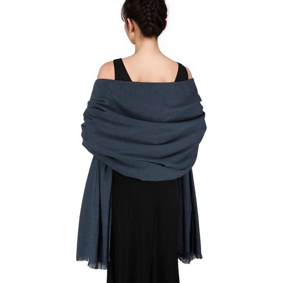 🆕 Women Blue Wedding Evening Dress Pashmina Shawl Winter Foulard Femme Wraps - Picture 1 of 7